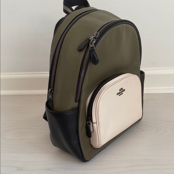 COACH Colorblock Olive Green, Black, Cream Backpack - Picture 1 of 10